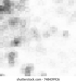 Halftone black, white, gray circles. Abstract ink spots vector pattern