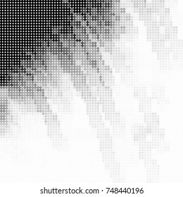 Halftone black, white, gray circles. Abstract ink spots vector pattern