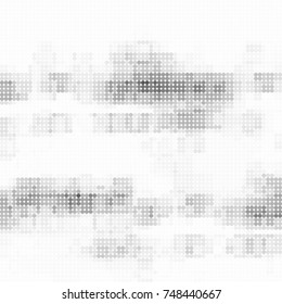 Halftone black, white, gray circles. Abstract ink spots vector pattern
