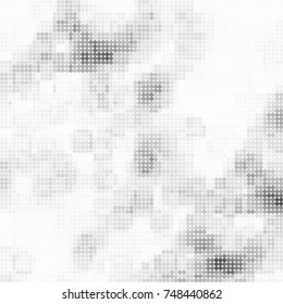 Halftone black, white, gray circles. Abstract ink spots vector pattern