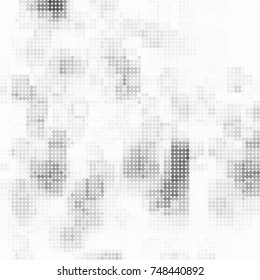 Halftone black, white, gray circles. Abstract ink spots vector pattern