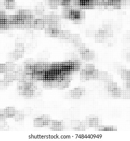 Halftone black, white, gray circles. Abstract ink spots vector pattern
