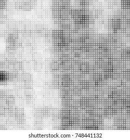 Halftone black, white, gray circles. Abstract ink spots vector pattern