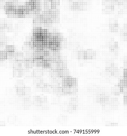 Halftone black, white, gray circles. Abstract ink spots vector pattern