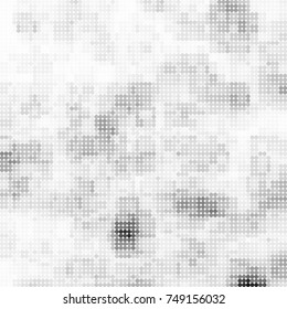 Halftone black, white, gray circles. Abstract ink spots vector pattern