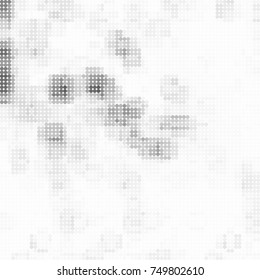 Halftone black, white, gray circles. Abstract ink spots vector pattern