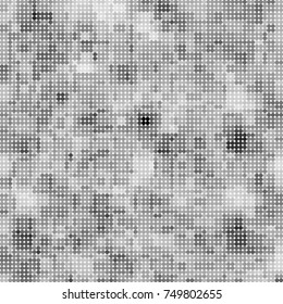 Halftone black, white, gray circles. Abstract ink spots vector pattern