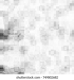 Halftone black, white, gray circles. Abstract ink spots vector pattern