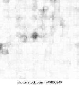 Halftone black, white, gray circles. Abstract ink spots vector pattern