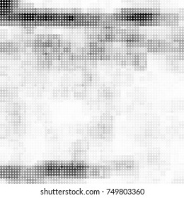 Halftone black, white, gray circles. Abstract ink spots vector pattern