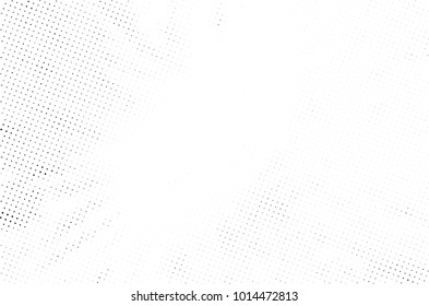 Halftone black and white grunge. Texture of dots scattered on a white background. Abstract pattern in vintage art style print on business cards, badges, labels. Vector monochrome elements