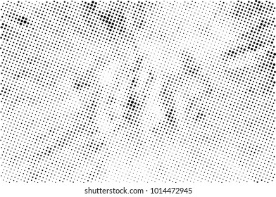 Halftone black and white grunge. Texture of dots scattered on a white background. Abstract pattern in vintage art style print on business cards, badges, labels. Vector monochrome elements