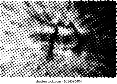 Halftone black and white grunge. Texture of dots scattered on a white background. Abstract pattern in vintage art style print on business cards, badges, labels. Vector monochrome elements