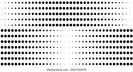Halftone black and white grunge. Texture of dots scattered on a white background. Abstract pattern in vintage art style print on business cards, badges, labels.	