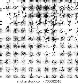 Halftone black and white. Ink spots randomly scattered over the surface. Pattern monochrome background optical pop art texture for posters, business cards, cover, labels mock-up, stickers layout