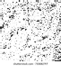 Halftone black and white. Ink spots randomly scattered over the surface. Pattern monochrome background optical pop art texture for posters, business cards, cover, labels mock-up, stickers layout