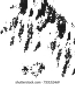Halftone black and white. Ink spots randomly scattered over the surface. Pattern monochrome background optical pop art texture for posters, business cards, cover, labels mock-up, stickers layout