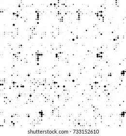 Halftone black and white. Ink spots randomly scattered over the surface. Pattern monochrome background optical pop art texture for posters, business cards, cover, labels mock-up, stickers layout