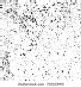 Halftone black and white. Ink spots randomly scattered over the surface. Pattern monochrome background optical pop art texture for posters, business cards, cover, labels mock-up, stickers layout