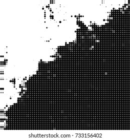Halftone black and white. Ink spots randomly scattered over the surface. Pattern monochrome background optical pop art texture for posters, business cards, cover, labels mock-up, stickers layout