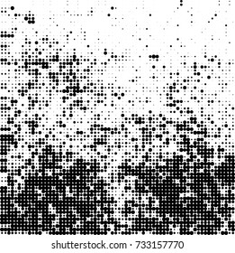 Halftone black and white. Ink spots randomly scattered over the surface. Pattern monochrome background optical pop art texture for posters, business cards, cover, labels mock-up, stickers layout