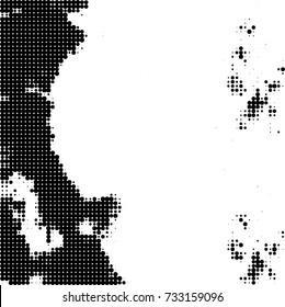 Halftone black and white. Ink spots randomly scattered over the surface. Pattern monochrome background optical pop art texture for posters, business cards, cover, labels mock-up, stickers layout