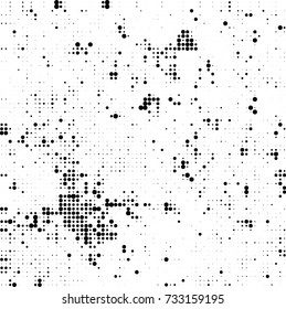 Halftone black and white. Ink spots randomly scattered over the surface. Pattern monochrome background optical pop art texture for posters, business cards, cover, labels mock-up, stickers layout