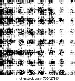 Halftone black and white. Ink spots randomly scattered over the surface. Pattern monochrome background optical pop art texture for posters, business cards, cover, labels mock-up, stickers layout