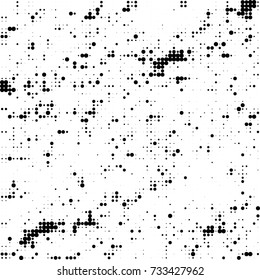 Halftone black and white. Ink spots randomly scattered over the surface. Pattern monochrome background optical pop art texture for posters, business cards, cover, labels mock-up, stickers layout