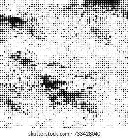 Halftone black and white. Ink spots randomly scattered over the surface. Pattern monochrome background optical pop art texture for posters, business cards, cover, labels mock-up, stickers layout
