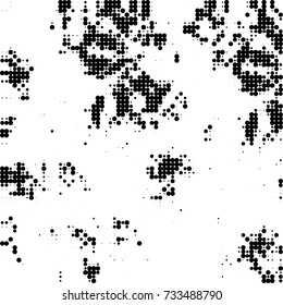 Halftone black and white. Ink spots randomly scattered over the surface. Pattern monochrome background optical pop art texture for posters, business cards, cover, labels mock-up, stickers layout