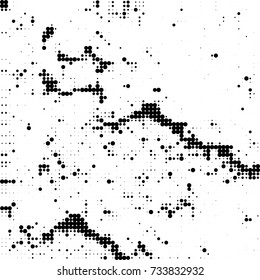 Halftone black and white. Ink spots randomly scattered over the surface. Pattern monochrome background optical pop art texture for posters, business cards, cover, labels mock-up, stickers layout