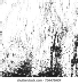 Halftone black and white. Ink spots randomly scattered over the surface. Pattern monochrome background optical pop art texture for posters, business cards, cover, labels mock-up, stickers layout