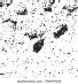 Halftone black and white. Ink spots randomly scattered over the surface. Pattern monochrome background optical pop art texture for posters, business cards, cover, labels mock-up, stickers layout
