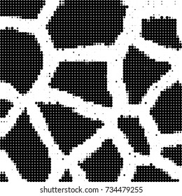 Halftone black and white. Ink spots randomly scattered over the surface. Pattern monochrome background optical pop art texture for posters, business cards, cover, labels mock-up, stickers layout