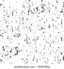 Halftone black and white. Ink spots randomly scattered over the surface. Pattern monochrome background optical pop art texture for posters, business cards, cover, labels mock-up, stickers layout