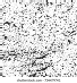 Halftone black and white. Ink spots randomly scattered over the surface. Pattern monochrome background optical pop art texture for posters, business cards, cover, labels mock-up, stickers layout