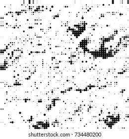 Halftone black and white. Ink spots randomly scattered over the surface. Pattern monochrome background optical pop art texture for posters, business cards, cover, labels mock-up, stickers layout