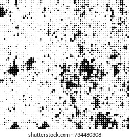 Halftone black and white. Ink spots randomly scattered over the surface. Pattern monochrome background optical pop art texture for posters, business cards, cover, labels mock-up, stickers layout