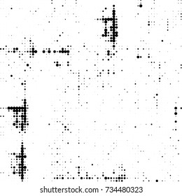 Halftone black and white. Ink spots randomly scattered over the surface. Pattern monochrome background optical pop art texture for posters, business cards, cover, labels mock-up, stickers layout