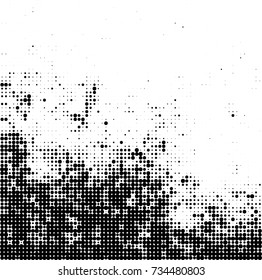 Halftone black and white. Ink spots randomly scattered over the surface. Pattern monochrome background optical pop art texture for posters, business cards, cover, labels mock-up, stickers layout