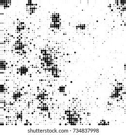Halftone black and white. Ink spots randomly scattered over the surface. Pattern monochrome background optical pop art texture for posters, business cards, cover, labels mock-up, stickers layout