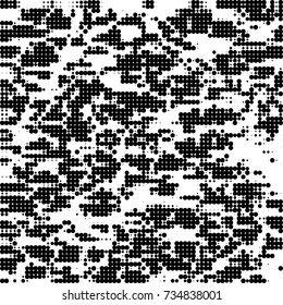 Halftone black and white. Ink spots randomly scattered over the surface. Pattern monochrome background optical pop art texture for posters, business cards, cover, labels mock-up, stickers layout