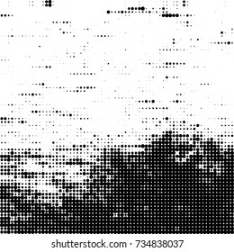 Halftone black and white. Ink spots randomly scattered over the surface. Pattern monochrome background optical pop art texture for posters, business cards, cover, labels mock-up, stickers layout