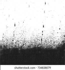 Halftone black and white. Ink spots randomly scattered over the surface. Pattern monochrome background optical pop art texture for posters, business cards, cover, labels mock-up, stickers layout