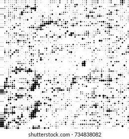 Halftone black and white. Ink spots randomly scattered over the surface. Pattern monochrome background optical pop art texture for posters, business cards, cover, labels mock-up, stickers layout