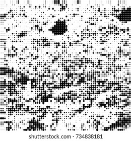 Halftone black and white. Ink spots randomly scattered over the surface. Pattern monochrome background optical pop art texture for posters, business cards, cover, labels mock-up, stickers layout