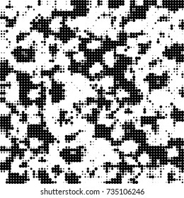 Halftone black and white. Ink spots randomly scattered over the surface. Pattern monochrome background optical pop art texture for posters, business cards, cover, labels mock-up, stickers layout