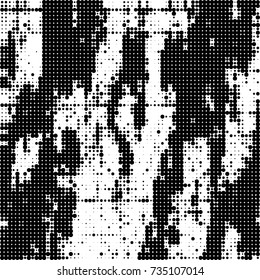 Halftone black and white. Ink spots randomly scattered over the surface. Pattern monochrome background optical pop art texture for posters, business cards, cover, labels mock-up, stickers layout