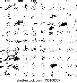 Halftone black and white. Ink spots randomly scattered over the surface. Pattern monochrome background optical pop art texture for posters, business cards, cover, labels mock-up, stickers layout